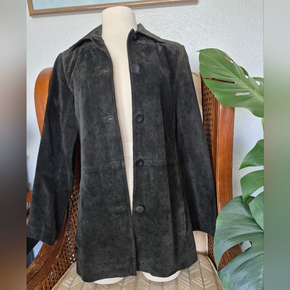 Bernardo Charcoal Suede Coat